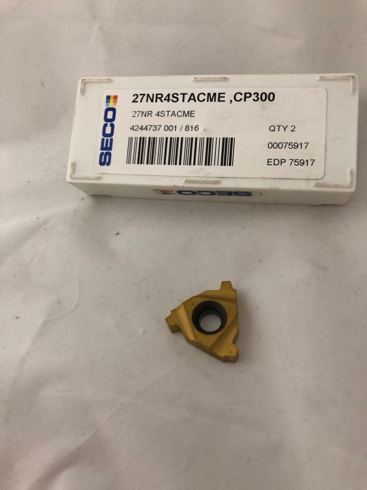 Seco  Laydown Threading Insert: 27NR 4ACME CP300, Carbide (2 pieces) D11