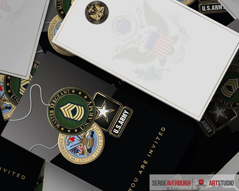 Customizable US Army Master Sergeant 5X7 Invitation Template DIGITAL DOWNLOAD