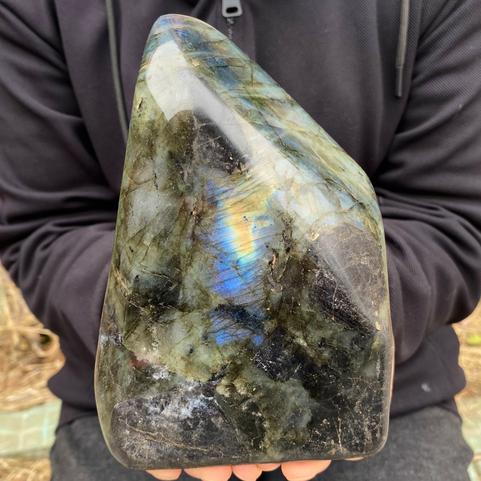 4.57LB Top natural Labrador flash moonstone quartz crystal mineral specimen