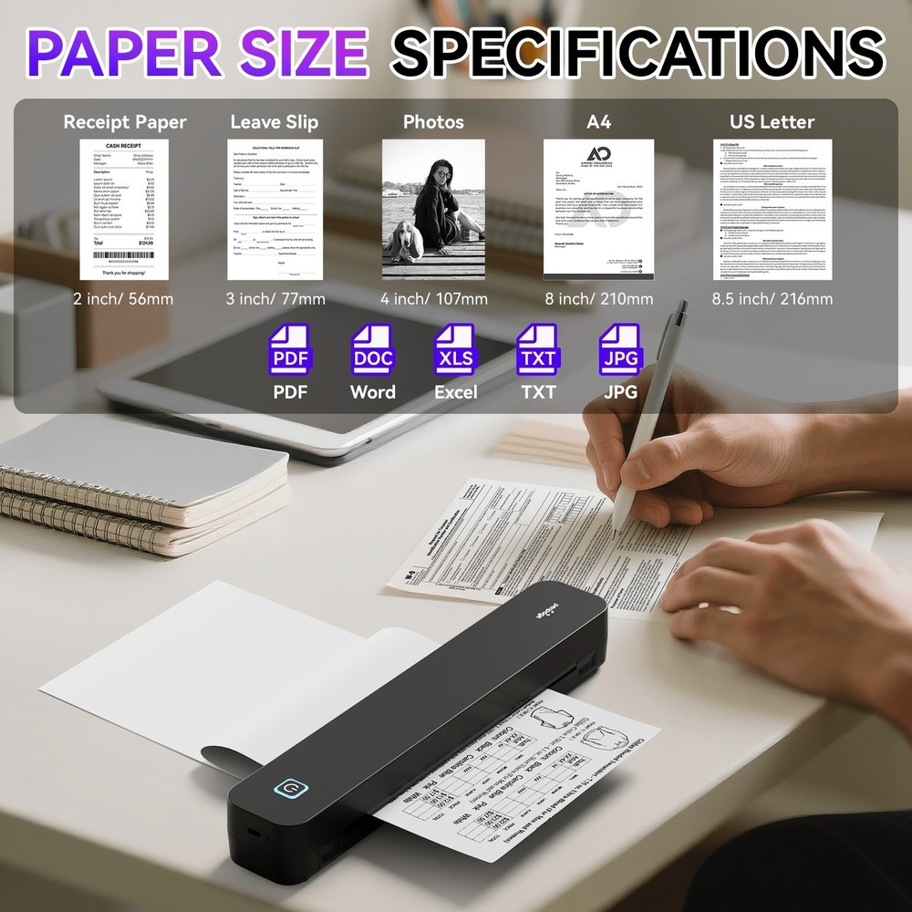 PeriPage P92 Wireless Thermal Tattoo Stencil Printer Bluetooth Portable A4