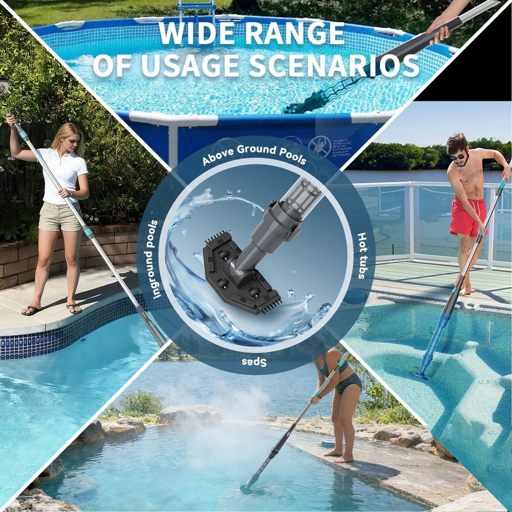 Cordless Pool Vacuum Spa Cleaner; 90 Min Runtime; Handheld