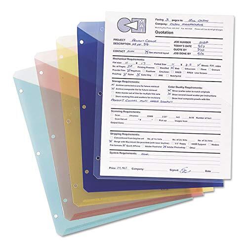 Organized Up Poly Slash File Jacket Three-Hole Punch Letter Size 5 Pack