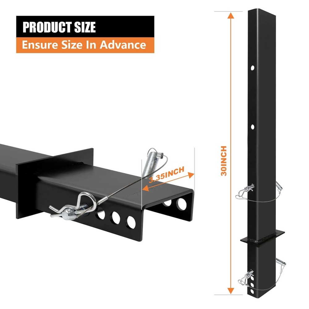 4Pack 30 inch Adjustable C Channel Pipe Stake for Flatbed Trailer Hauler with...