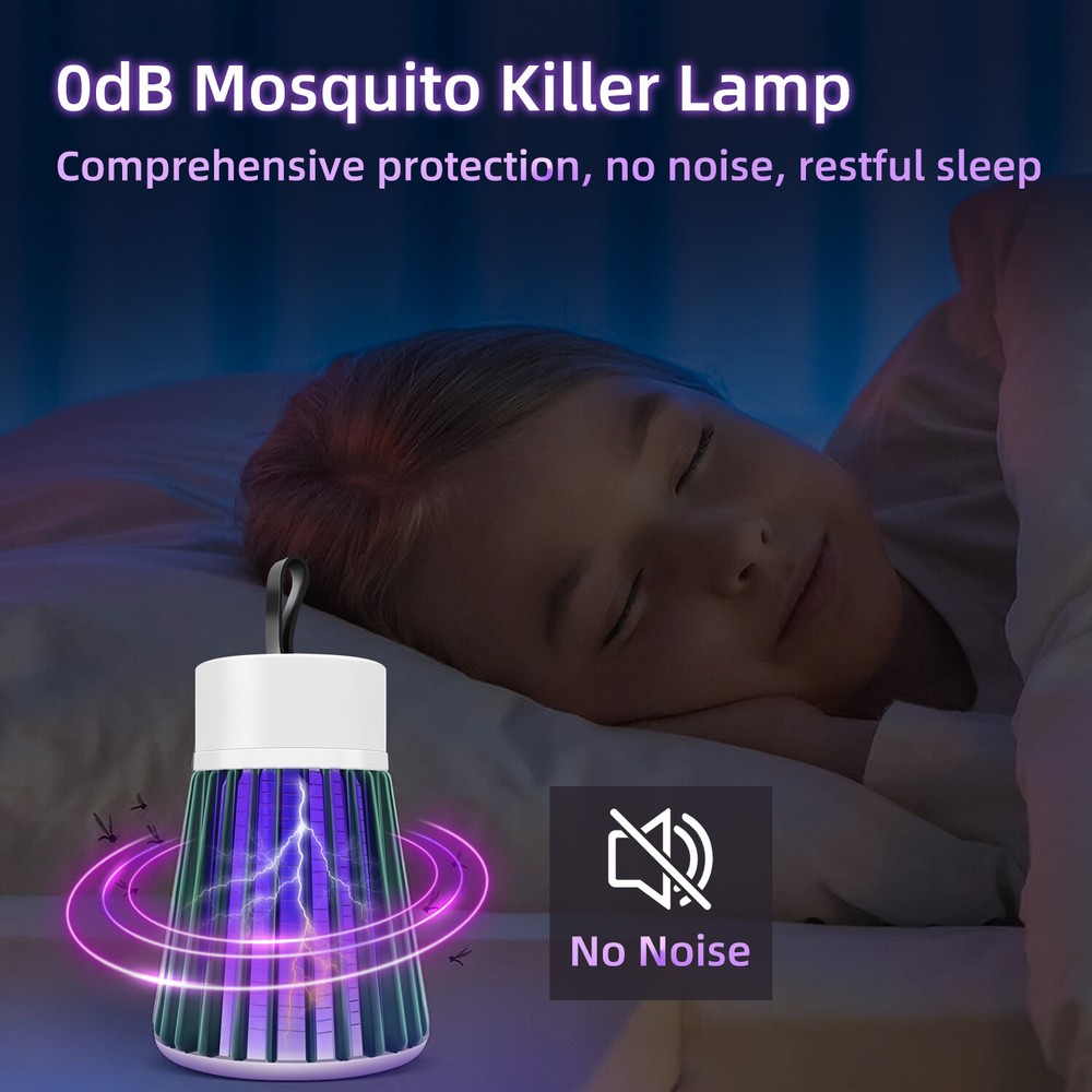 Portable & Rechargeable Bug Zapper LED Light Fly Bug Trap Pest Control Lamp USA
