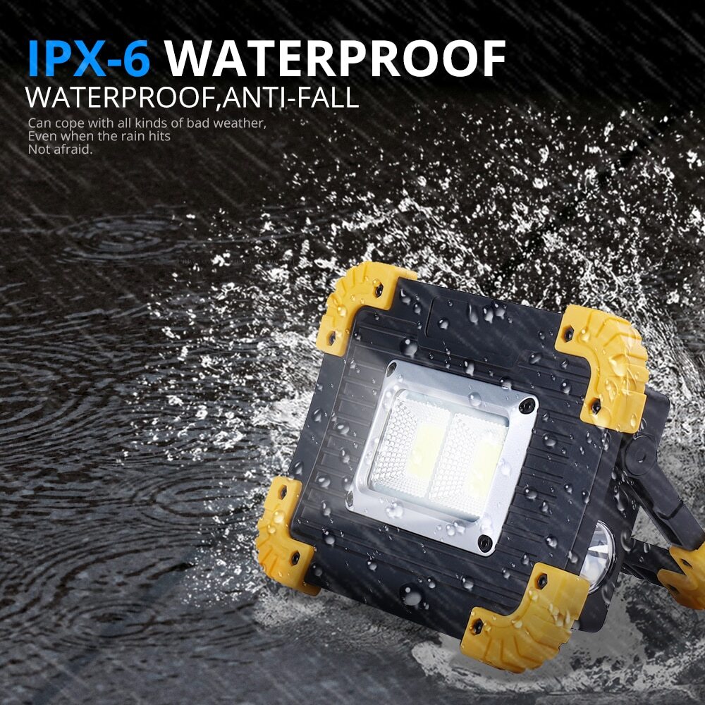 2X USB Rechargeable COB LED Work Light Lamp Floodlight Camping Emergency Torch