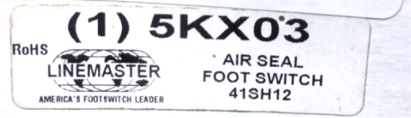 LINEMASTER LIGHT DUTY FOOT SWITCH 5KX03, A1SH12