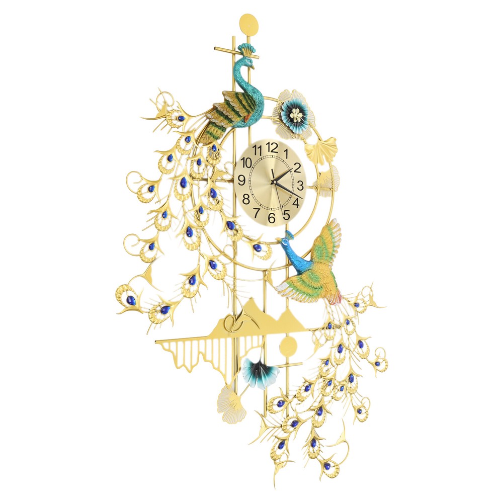 Peacock Wall Clock Wall-mounted Wall Clock Quartz Movement Colorful Wall Clock
