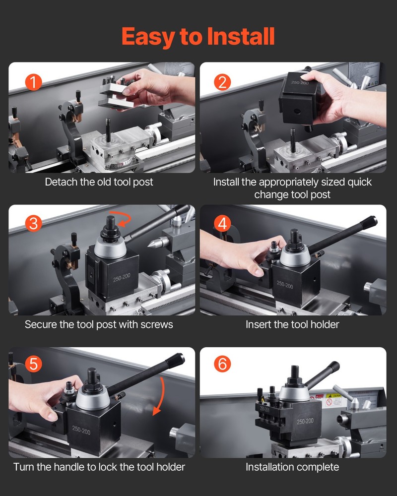 Quick Change Tool Post Set 8 Pcs Lathe Tool Holders for 10"-15" Mini Lathe Swing