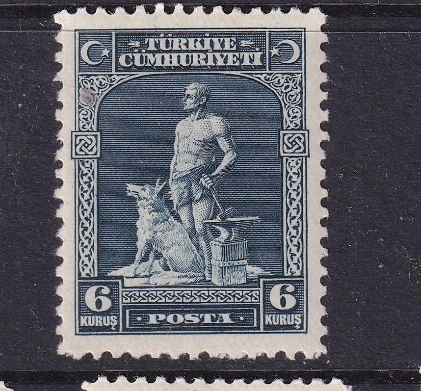 TURKEY, 1929 6k. Slate Blue, lhm.