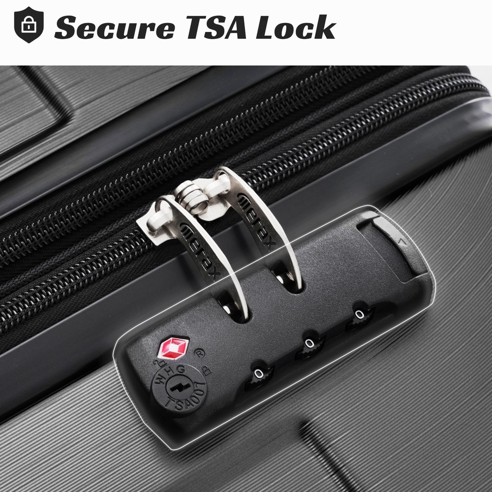 24" Hardshell Luggage Expandable Suitcase ABS Spinner Wheel TSA Lock Lightweight