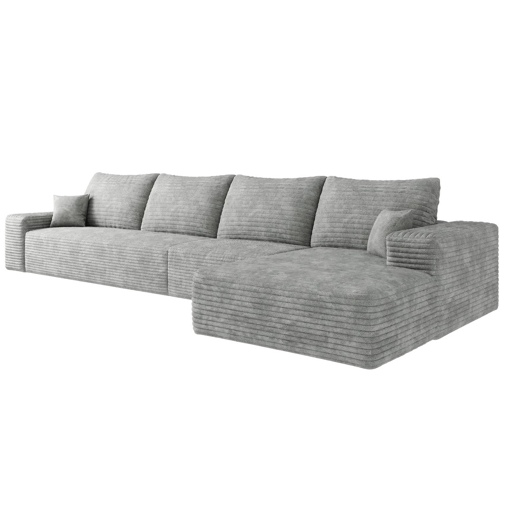 135" Cloud Sectional Couch with L-Shape Chaise,Modern Modular Sofa with Deep S