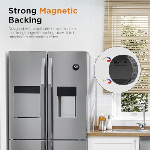 Upgrade Digital Kitchen Timer - Magnetic Countdown Countup Visual 1 Black