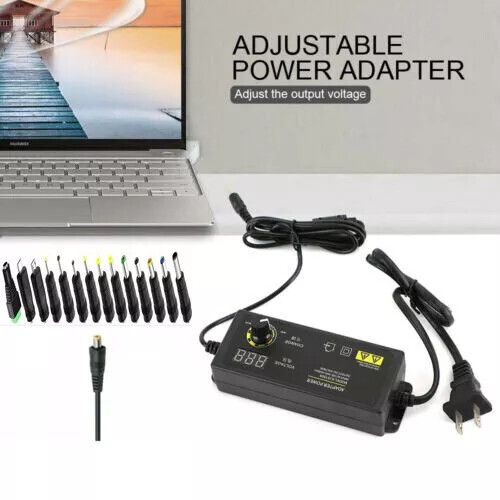 Adjustable Voltage 3 to 24V AC/DC Switch Power Supply Adapter with LED Displayme