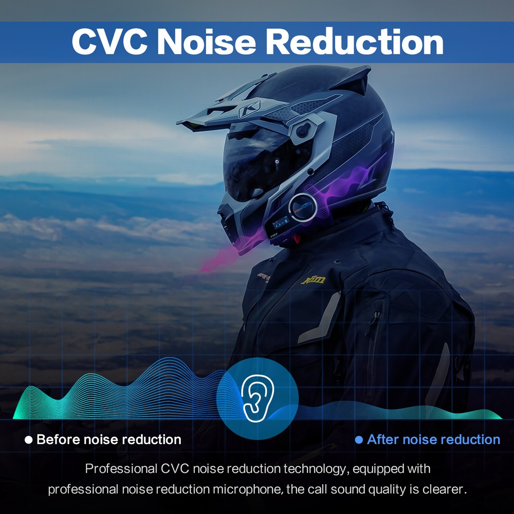 FX6S Headset Motorcycle Helmet Intercom Intercom Motorbike Bluetooth 6Way BT 5