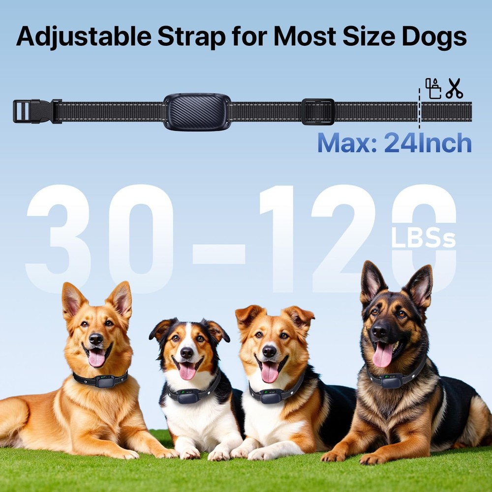 Bark Collar, Automatic Dog Collar with 8 Adjustable Sensitivity for Blue