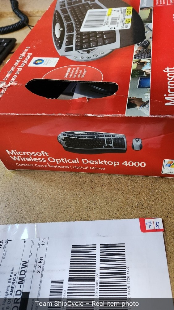 Microsoft Advanced Ergonomic Wireless Laser Desktop 4000 Keyboard Mouse G2U