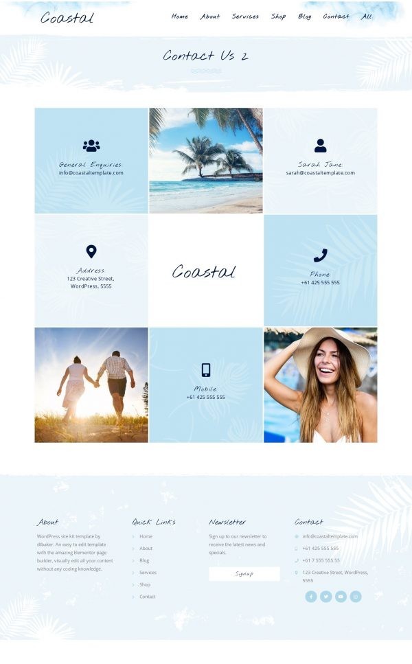 Travel & Surf Grunge Theme - Wordpress Elementor Template Kit