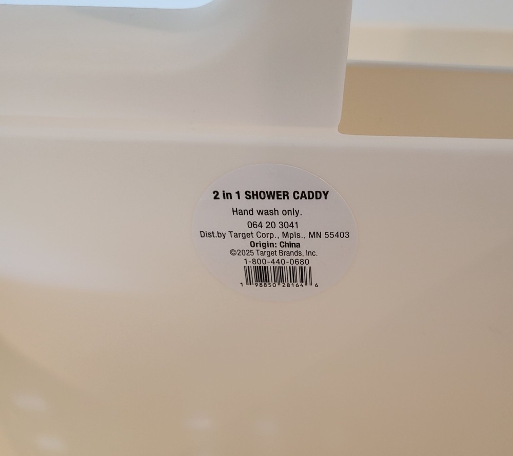 Room Essentials 2-in-1 Shower Caddy for Dorm Beige Polypropylene