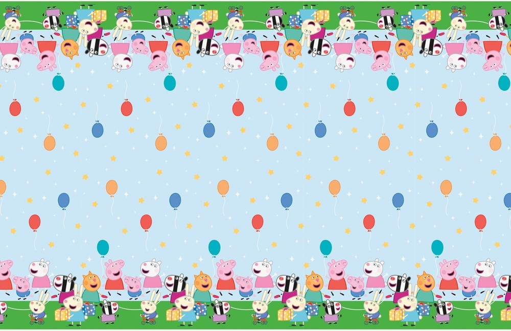 Unique Multicolor Peppa Pig Rectangular Plastic Table Cover (54" x 84") -...