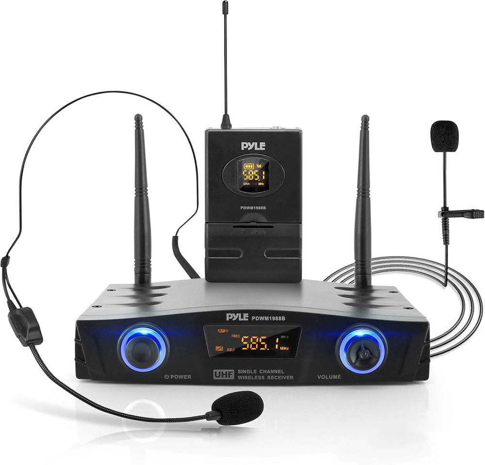 Compact UHF Wireless Microphone System - Pro Portable 1 Channel Desktop Digital
