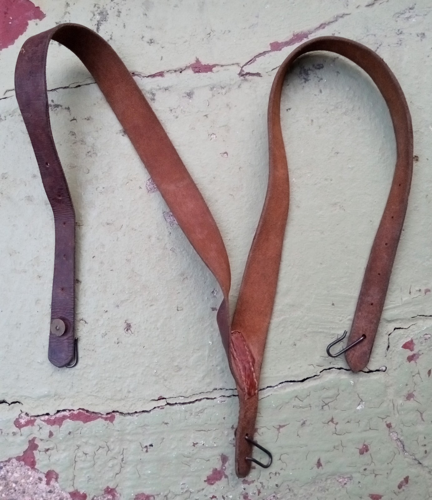WW1 French Mle 1892-1914 Leather Y Straps Variant Modified Nicely Marked Good++