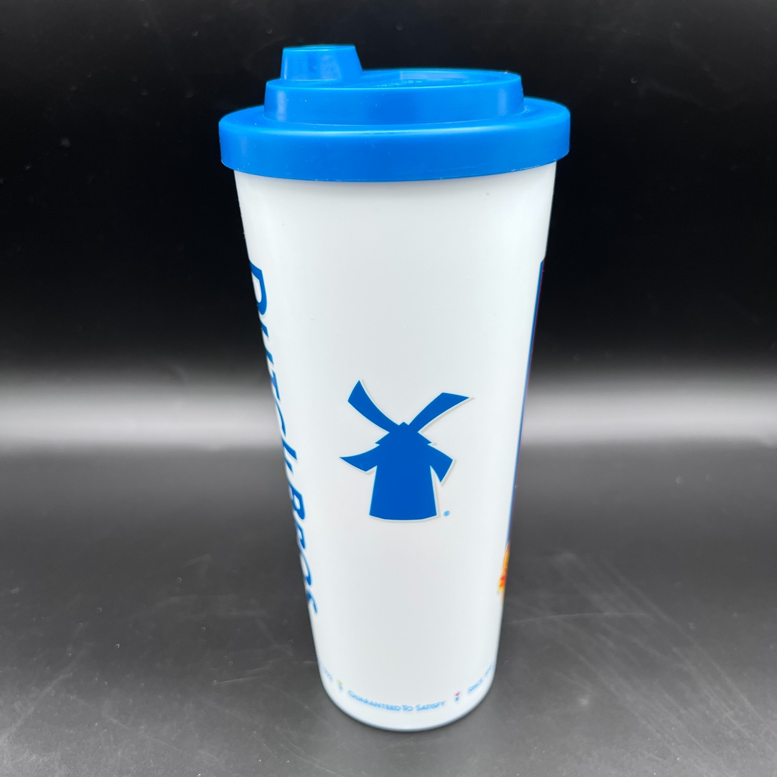 Dutch Bros Classic Design 18 Oz Tumbler Plastic Coffee Cup Blue Dutch Flow Lid