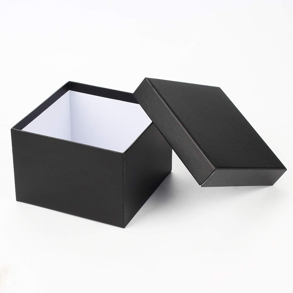Square Gift Boxes with Lids Set of 4 Black Gift Box Assorted Sizes Nesting Gi...