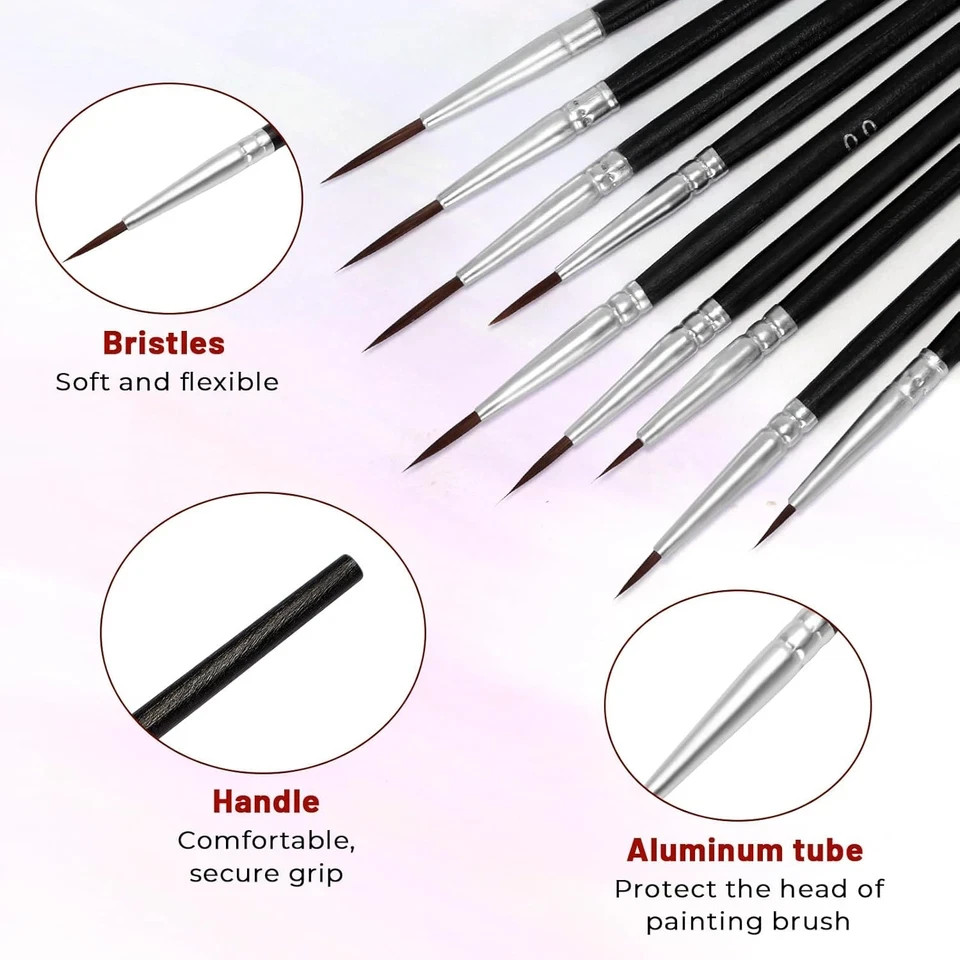 30 Pcs Tiny Detail Paint Brushes Set, Micro Small Paint Brush with 3 Sizes, Mini