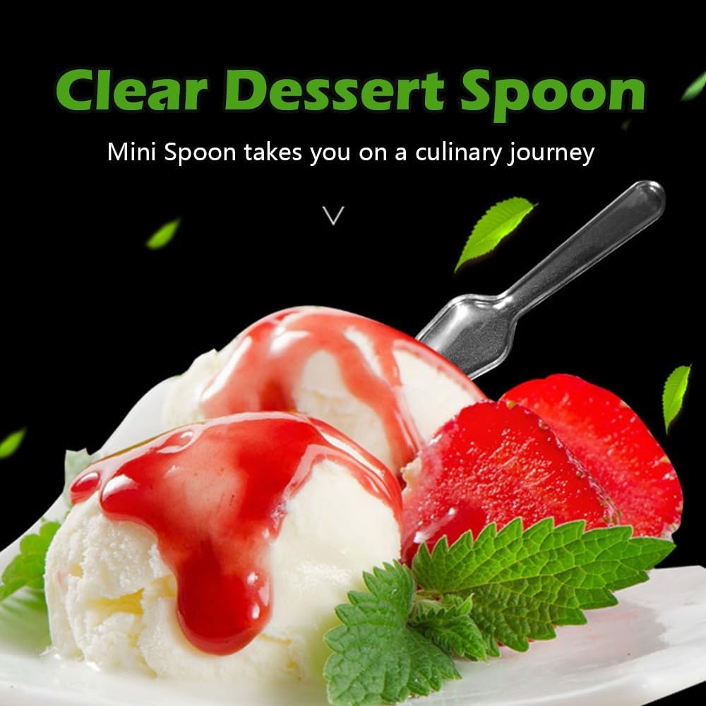 1000 PCS Clear Spoons, Mini Plastic Sampling Spoons for Dessert Yogurt Party