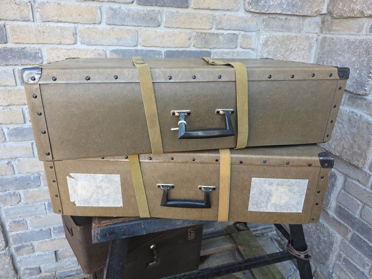 Vintage Pair of Fiber Hardware Cases 29x16x8