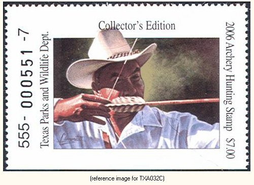 D2K Texas Archery Stamp 2006 ($7.00)
