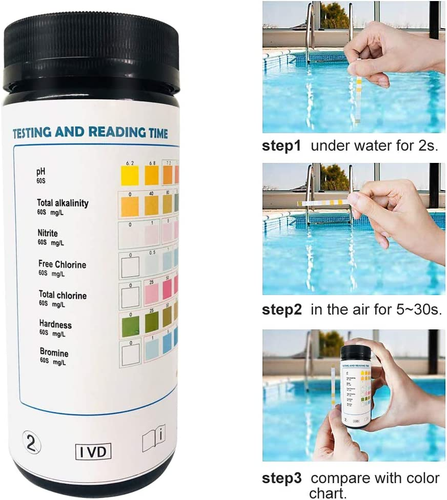 Pool Testing Kit,Pool Test Strips,Spa and Hot Tub 50 Strips