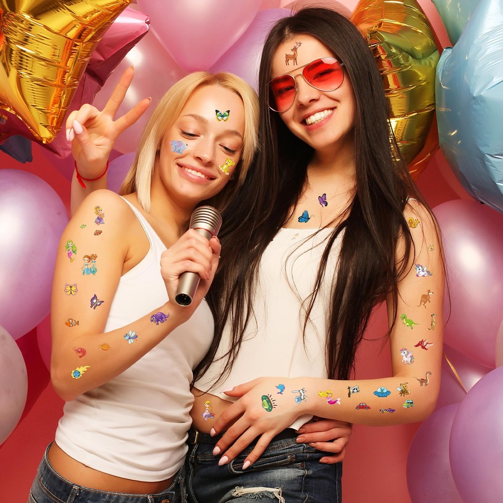 320 Patterns Temporary Tattoos, 36 Sheets Medium, Colorful