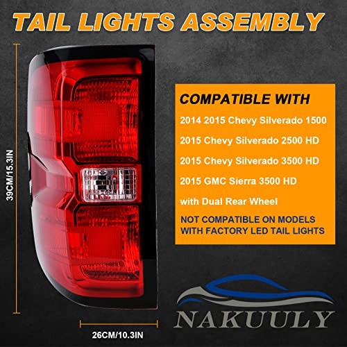 Tail Light Assembly Compatible with 2014-2015 Chevy 14-15 Left Driver Side