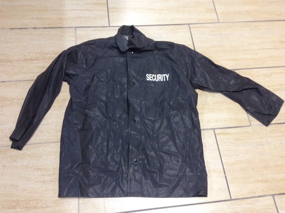 Black Rain Jacket - Rothco PVC Security Staff Uniform Coat Medium