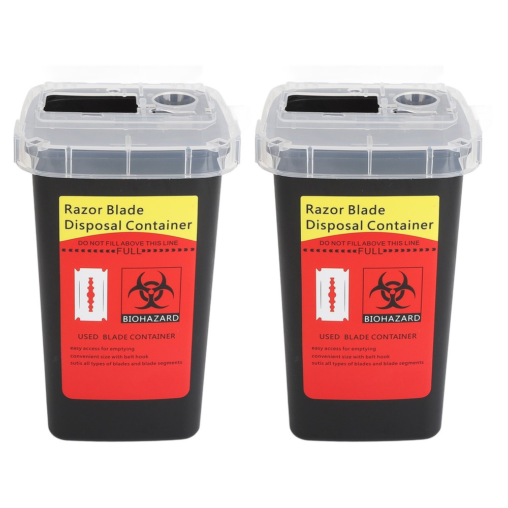 2pcs Blade Disposal Container Case Openable Cover Waste Blades Storage Box WT