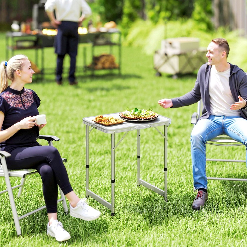 23" Adjustable-Height Folding Camping Table Portable Table