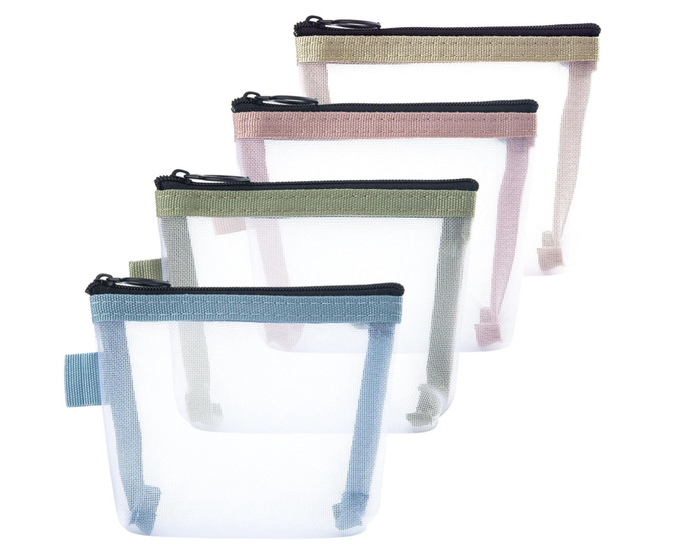 4pcs Mini Mesh Bag with Zipper
