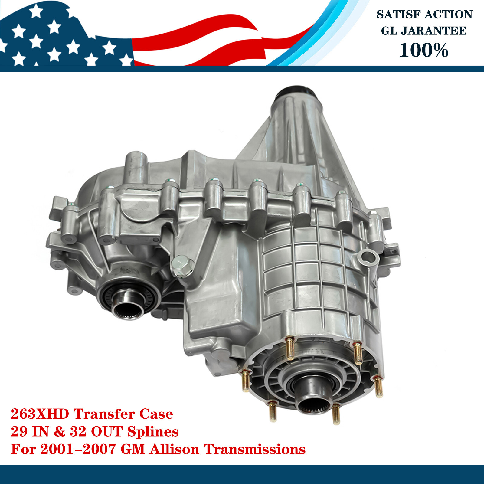 263XHD Transfer Case Duramax 6.6 Diesel 8.1 Gas Engine Aluminum Rear Case 4WD