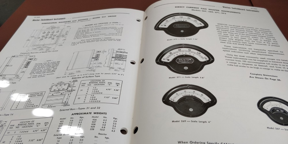 1960 ~ DAYSTROM ~ Catalog ~ Switchboard Instruments Weston