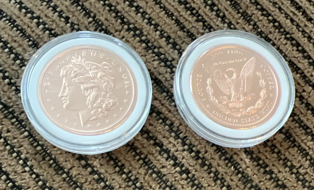 1 Oz. Solid .999 Fine Copper Round - Morgan Dollar Design - Golden State Mint