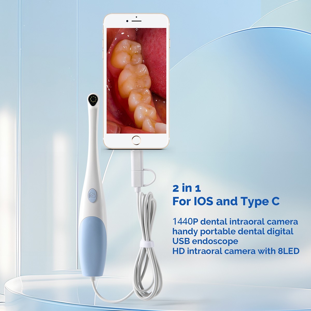 AZDENT Dental Intraoral Camera USB HD Camera 6 LED Lights 13.0 Mega Pixels