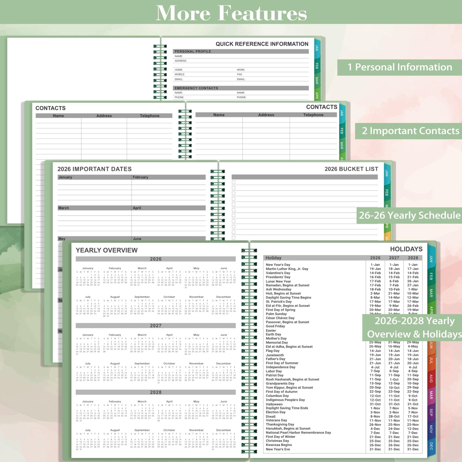Monthly Planner 2026 - Monthly Planner/Calendar from JAN. 2026 - DEC. 2026, wit