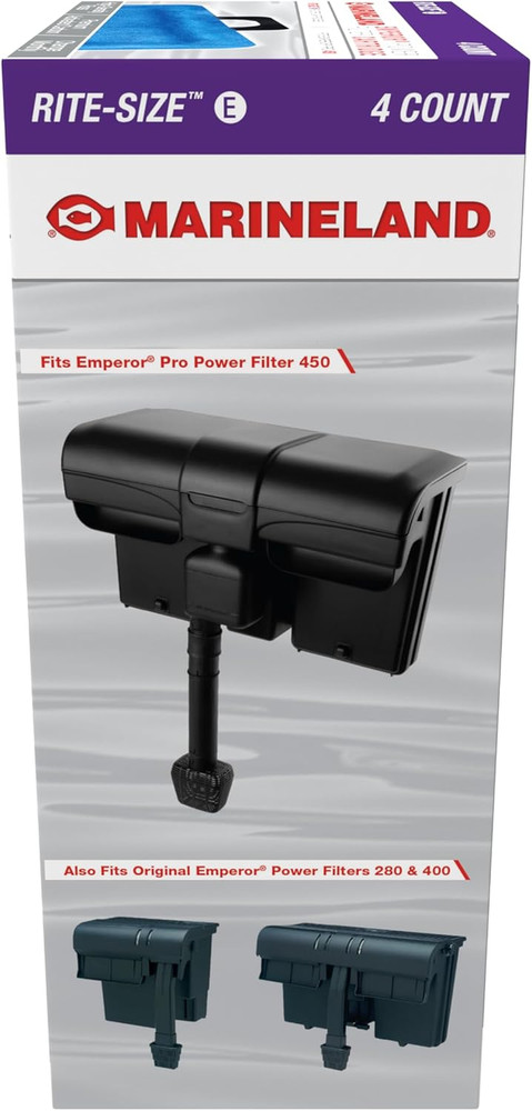 Emperor Power Filter Cartridge Rite-Size E, 4 Count, Replacement Cartridge for A