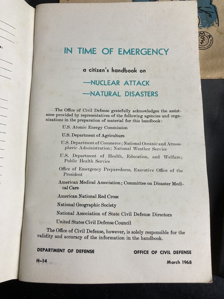 1957 Red Cross First Aid Book 1968 Nuclear Attack Handbook