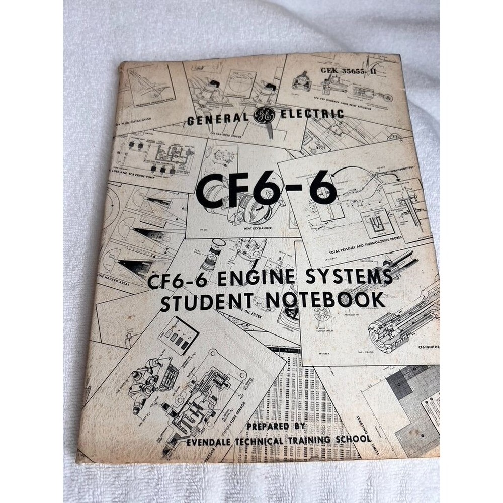 1970s General Electric CF6-6 Basic Engine Systems Student Notebooks Manuals