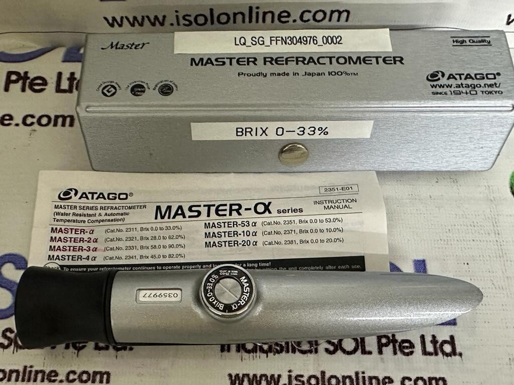 ATAGO Master-α Series Refractometer BRIX 0-33% Automatic & Water Resistant