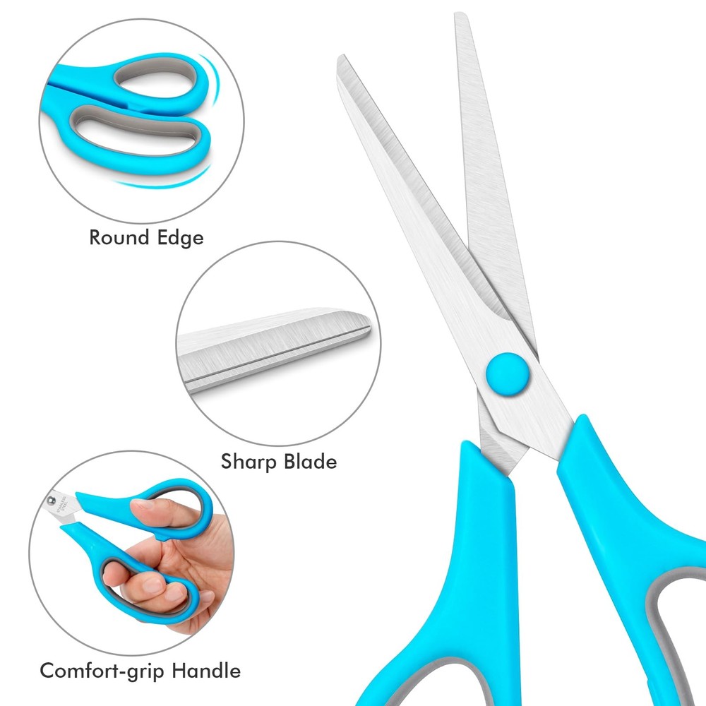 30 Pack Scissors Bulk 8 Inch Sharp All Purpose Office School Shear Fabric