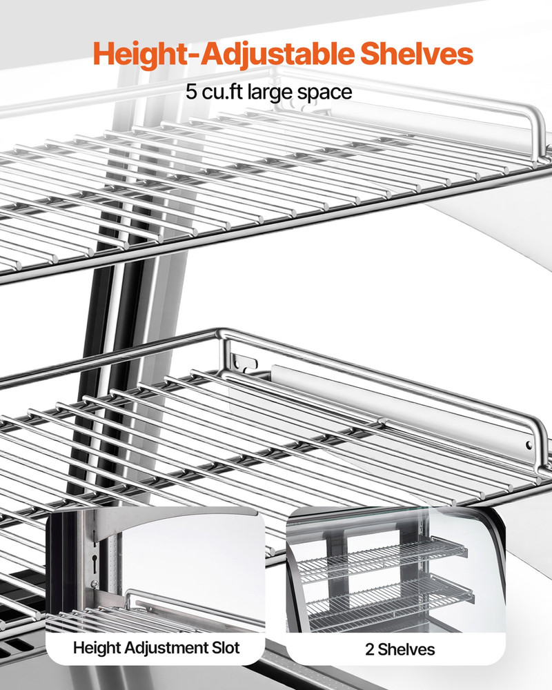 5 Cu Ft Refrigerated Display Case 2 Tier Cake Pastry Fridge