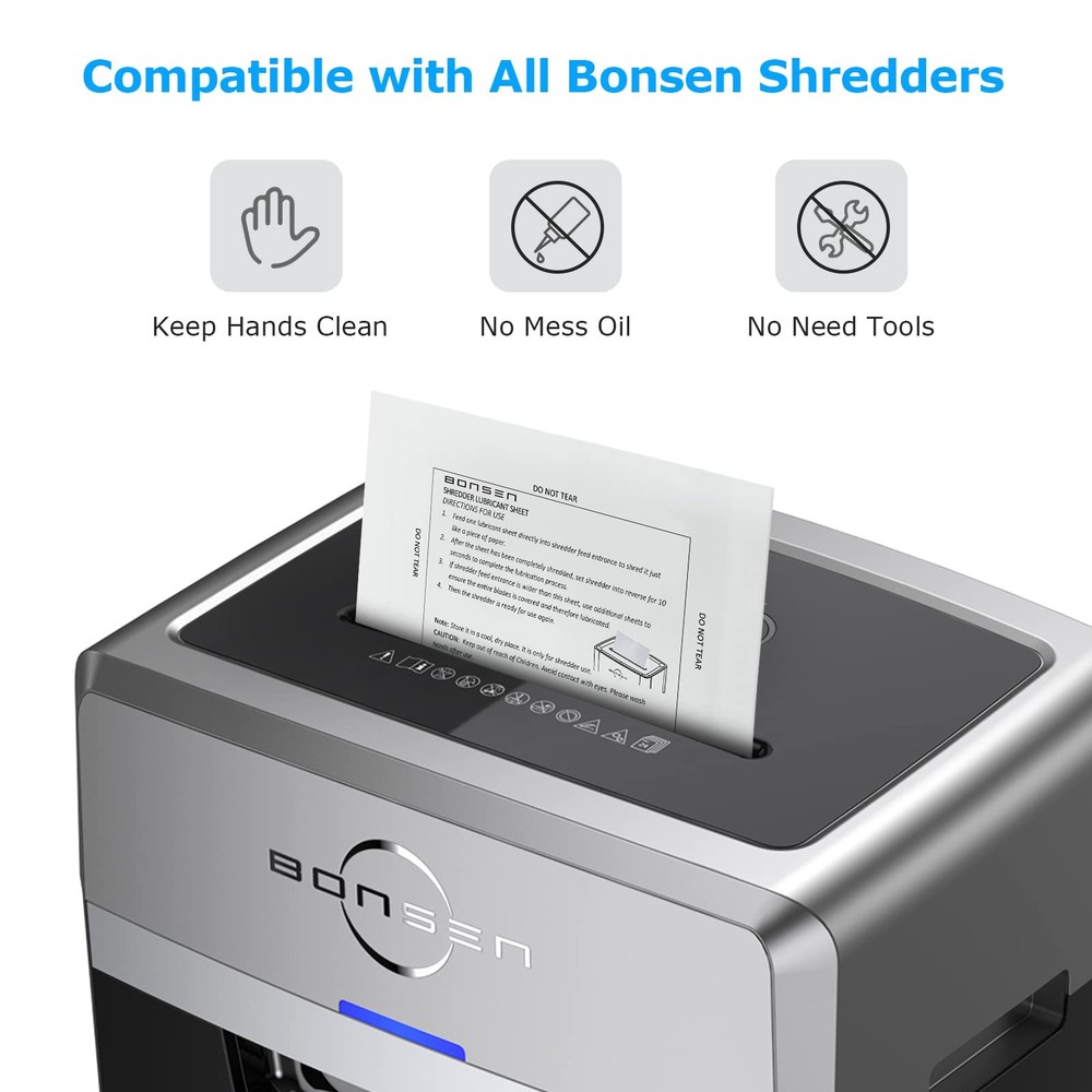Paper Shredder Lubricant & Sharpening Sheets - 50 Pack for Optimal Performance